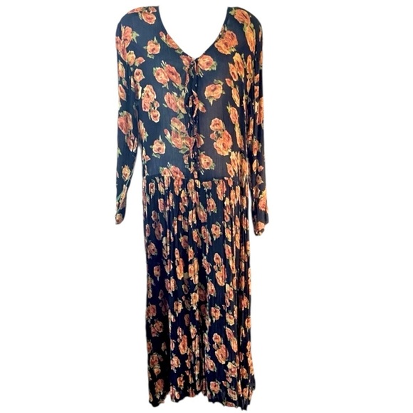 CUTE OPTIONS Vtg 90’s Sheer Floral Crepe Maxi Size S Fairy Grunge Boho - Picture 1 of 10